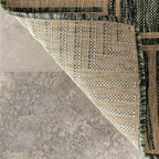 Nuloom Asha Green/Brown, 4' x 6', Casual, Striped Border, Soft and Cozy, High Traffic, Stain Resistant, Easy Clean, Durable Area Rug for Indoor/Outdoor Patio, Deck, Porch, Garden, Courtyard
