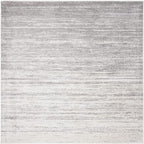 SAFAVIEH Adirondack Collection Area Rug - 8' Square, Ivory & Silver, Modern Ombre Design, Non Shedding & Easy to Clean, Ideal for Living Room, Bedroom, Office, Dining Space (ADR113B)