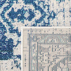 SAFAVIEH Monaco Collection MNC243A Boho Chic Medallion Distressed Non-Shedding Living Room Bedroom Accent Area Rug, 3' x 5', Ivory / Blue