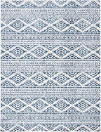 SAFAVIEH Area Rug 12x15 - Tulum Collection - Large - Ivory & Navy, Moroccan Boho Tribal Design, Non-Shedding & Easy to Clean, Ideal for Living Room, Bedroom, Dining Space (TUL272D)