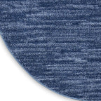 Nourison Home Nourison Essentials Navy Blue 6' x Round Area Rug - Easy Clean, Non Shedding, Bed Room, Living Room, Dining Room, Kitchen (6' x Round)
