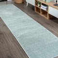 JONATHAN Y Haze Solid Low-Pile Aqua Blue Runner Rug 2x10, Coastal,Bohemian,Minimalist,Classic, Easy-Cleaning for Living Room,Bedroom,Kitchen,Pet Friendly,Non-Shedding (SEU100S-210)