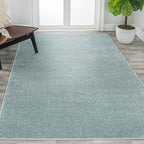 Eyely UES100S-14 Supersoft Haze Solid Low-Pile Indoor Area Rug, Coastal, Bohemian, Minimalist, Classic, Casual for Bedroom,Kitchen,Living Room,Non Shedding,Easy-Washing, Blue, 10 X 14