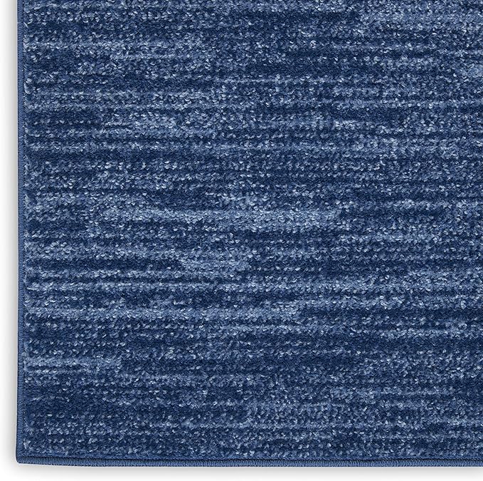 Nourison Home Nourison Essentials Navy Blue 2'2" x 7'6" Area Rug - Easy Clean, Non Shedding, Bed Room, Living Room, Dining Room, Kitchen (8' Runner)