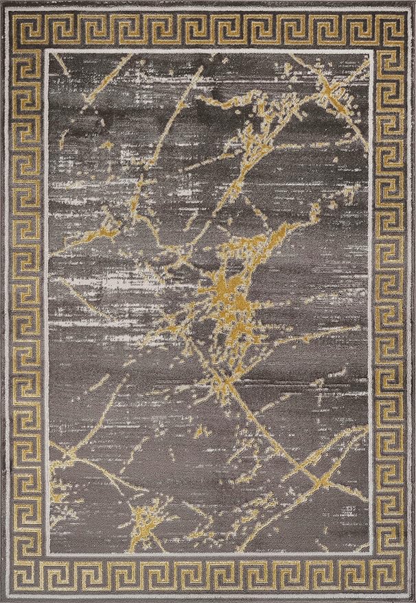 GLORY RUGS Area Rugs Marble 4x5 Brown Gold Carpet Modern Abstract Rug Living Room Dining Bedroom Rug