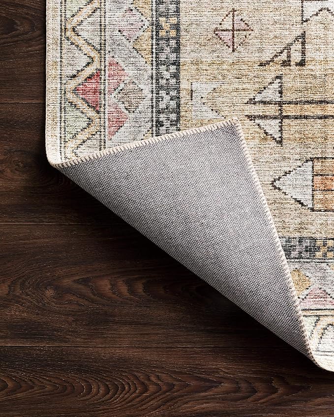 Loloi Skye Collection SKY-04 Gold/Blush 8'-0" x 8'-0" Round Area Rug