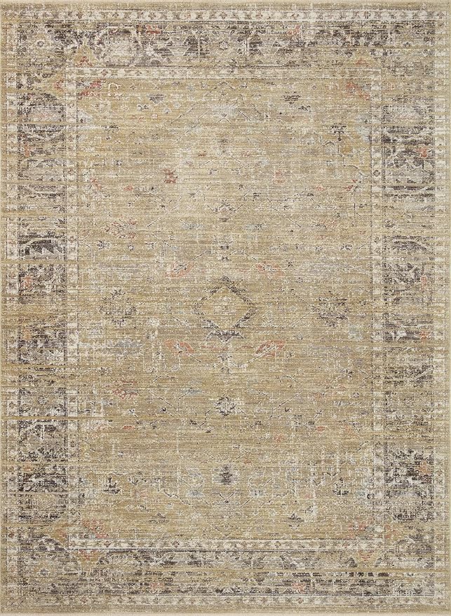 Loloi Magnolia Home by Joanna Gaines Millie Collection MIE-03 Gold/Charcoal 2'-3" x 3'-10", .25" Pile Height, Accent Rug