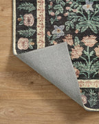 Loloi Rifle Paper Co. Eden Collection EDE-02 Mughal Garden Black 5'-0" x 7'-6" Area Rug feat. CloudPile™