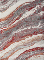 LUXE WEAVERS Lagos Collection 7983 Abstract Red 8x10 Art Deco Geometric Area Rug