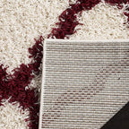 SAFAVIEH Dallas Shag Collection Accent Rug - 2'3" x 4', Ivory & Red, Trellis Design, Non-Shedding & Easy Care, 1.5-inch Thick Ideal for High Traffic Areas in Entryway, Living Room, Bedroom (SGD257R)