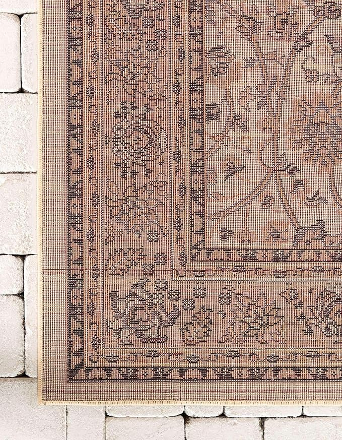 Unique Loom Sialk Hill Collection Area Rug - Washington (10' x 14' Rectangle Ivory/Black)