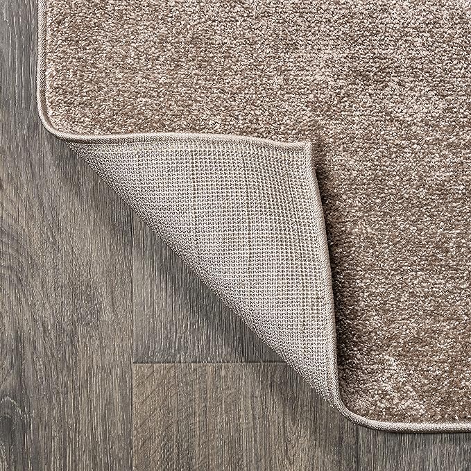 Eyely UES100J-14 Supersoft Haze Solid Low-Pile Indoor Area Rug, Coastal, Bohemian, Minimalist, Classic, Casual for Bedroom,Kitchen,Living Room,Non Shedding,Easy-Washing, Brown, 10 X 14