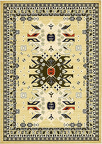 Unique Loom Taftan Collection Border Geometric Tribal Inspired Design Area Rug (7' 0 x 10' 0 Rectangular, Gold/ Gray)