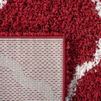 SAFAVIEH Dallas Shag Collection Accent Rug - 3' x 5', Red & Ivory, Trellis Design, Non-Shedding & Easy Care, 1.5-inch Thick Ideal for High Traffic Areas in Entryway, Living Room, Bedroom (SGD257Q)