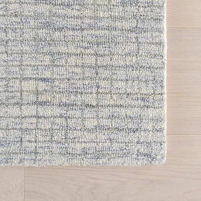 Rugs USA Melrose Light Blue/Ivory, 3' x 5', Handmade, Wool & Cotton, Soft and Cozy, High Traffic, Stain Resistant, Easy Clean, Durable Area Rug for Bedroom, Living Room, Dining Space, Den, Entryway