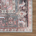 Washable Area Rug. Modern Farmhouse. Vintage. Turkish. Bohemian. Distressed. Oriental. Traditional. Rugs for Living Room. Dining. Bedroom. Office. Entryway. Foyer. (858RM, 9'5" x 14')