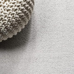 Eyely UES100D-5R Supersoft Haze Solid Low-Pile Indoor Area Rug Casual;Contemporary;Solid;Traditional, Bedroom, Kitchen, Living Room, Easy-Cleaning, Non-Shedding, 5' Round, Ivory