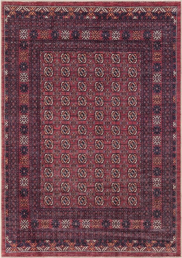 Keen Home Design 9x12 Rug - Machine Washable Area Rug with Non-Slip Backing, Ideal for Living Room, Dining Room, Bedroom - Vintage, Easy Clean, Durable, Low Pile Rug - (9' x 12')