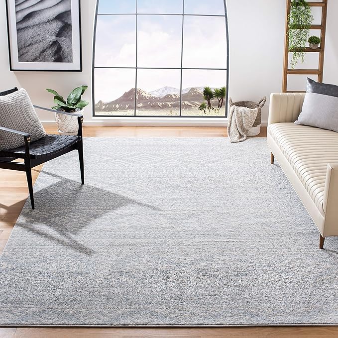 SAFAVIEH Tulum Collection Area Rug - 11' Square, Light Grey & Ivory, Moroccan Boho Tribal Design, Non-Shedding & Easy to Clean, Ideal for Living Room, Bedroom, Dining Space (TUL272F)