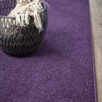 Eyely UES100N-9SQ Supersoft Haze Solid Low-Pile Indoor Area Rug, Coastal, Bohemian, Minimalist, Classic, Casual for Bedroom,Kitchen,Living Room,Non Shedding,Easy-Washing, Purple, 9' Square