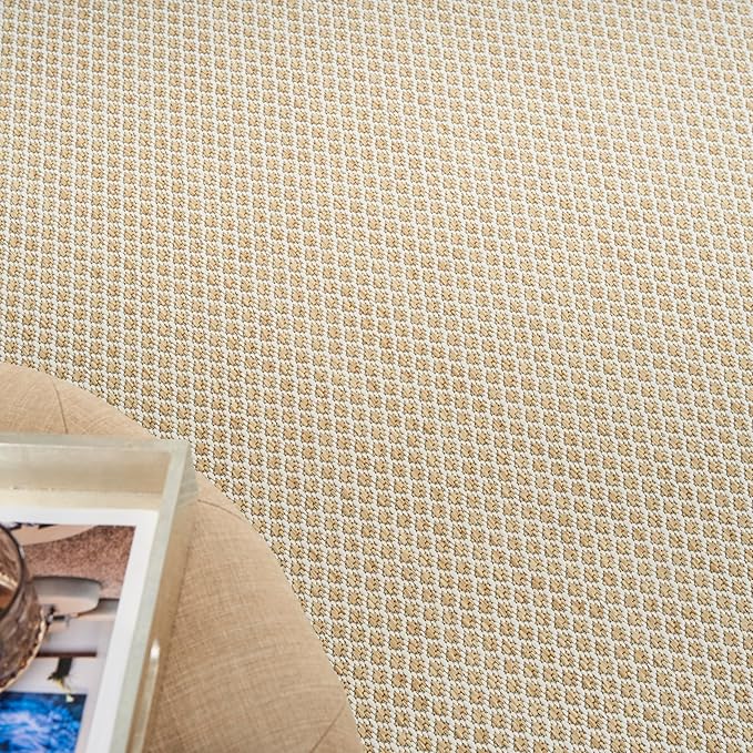 Nourison Home Courtyard Natural 10' x 14' Area Rug - Easy Clean, Non Shedding, Bed Room, Living Room, Dining Room, Kitchen (10' x 14')