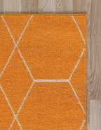 Unique Loom Trellis Frieze Collection Area Rug - Geometric (2' x 3' 1", Orange/ Ivory)