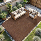 CAMILSON Outdoor Rug 5x7 Modern Area Rugs for Indoor and Outdoor Patios and Porches - Waterproof, Washable, Non-Shedding, Easy-to-Clean Outside Carpet (5 x 7, Solid - Gold)