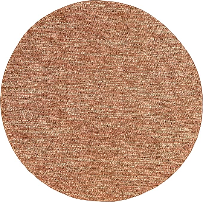 Nourison Home Nourison Essentials Rust 4' x Round Area Rug - Easy Clean, Non Shedding, Bed Room, Living Room, Dining Room, Kitchen (4' x Round)