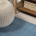 Eyely UES100H-210 Supersoft Haze Solid Low-Pile Indoor Runner Rug Casual;Contemporary;Solid;Traditional, Bedroom, Kitchen, Living Room, Easy-Cleaning, Non-Shedding, 2 X 10, Turquoise