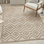Nourison Home Versatile Natural Beige 4' x 6' Area Rug - Easy Clean, Non Shedding, Bed Room, Living Room, Dining Room, Kitchen (4' x 6')