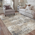 4x6 Abstract Area Rug Brown Washable Modern Neutral Office Carpet Non Slip Ultra Soft Indoor Entry Low Pile Small Door Mat Bedroom Contemporary Throw Rug for Kitchen Laundry Dinging Room