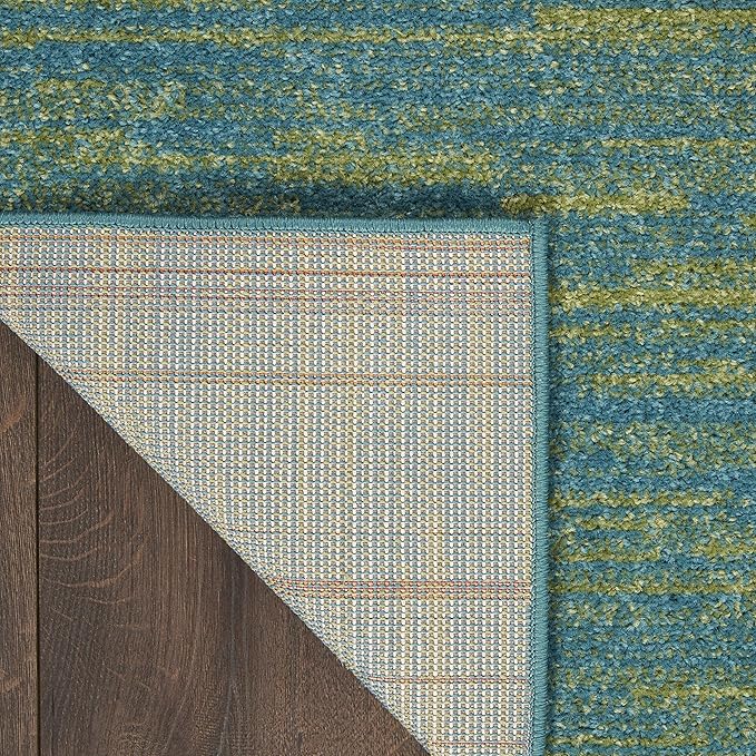 Nourison Home Nourison Essentials Blue Green 6' x 9' Area Rug - Easy Clean, Non Shedding, Bed Room, Living Room, Dining Room, Kitchen (6' x 9')