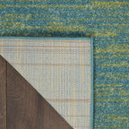 Nourison Home Nourison Essentials Blue Green 2'2" x 18' Area Rug - Easy Clean, Non Shedding, Bed Room, Living Room, Dining Room, Kitchen (18' Runner)