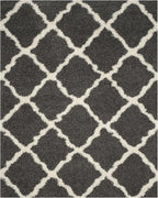 SAFAVIEH Dallas Shag Collection Area Rug - 6' x 9', Dark Grey & Ivory, Trellis Design, Non-Shedding & Easy Care, 1.5-inch Thick Ideal for High Traffic Areas in Living Room, Bedroom (SGD257A)