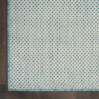 Nourison Home Courtyard Ivory Aqua 5' x Square Area Rug - Easy Clean, Non Shedding, Bed Room, Living Room, Dining Room, Kitchen (5' x Square)