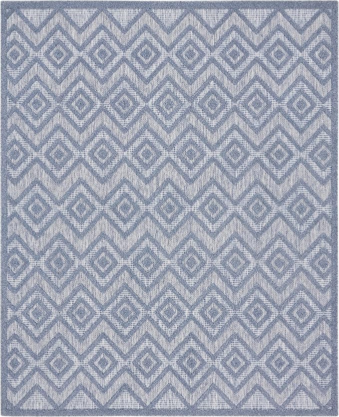 Nourison Home Versatile Denim Blue 7' x 10' Area Rug - Easy Clean, Non Shedding, Bed Room, Living Room, Dining Room, Kitchen (7' x 10')