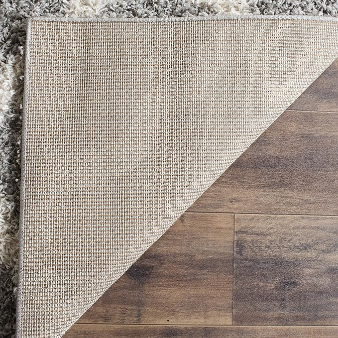 SAFAVIEH Dallas Shag Collection Runner Rug - 2'3" x 16', Grey & Ivory, Trellis Design, Non-Shedding & Easy Care, 1.5-inch Thick Ideal for High Traffic Areas in Living Room, Bedroom (SGD257G)
