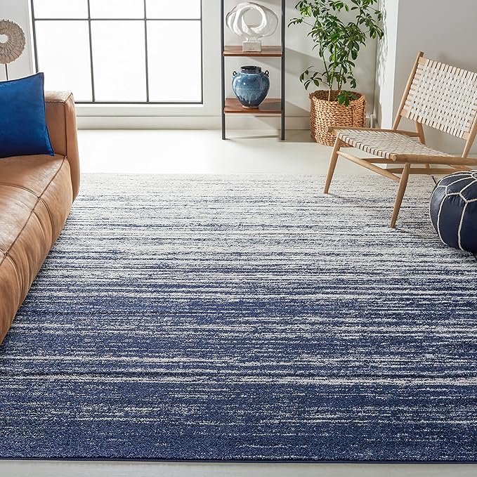SAFAVIEH Area Rug 11x15 - Adirondack Collection - Large - Navy & Ivory, Modern Ombre Design, Non Shedding & Easy to Clean, Ideal for Living Room, Bedroom, Office, Dining Space (ADR113N)