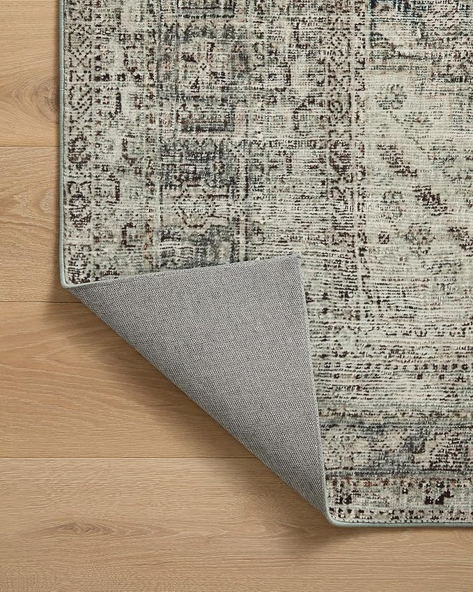 Loloi Magnolia Home by Joanna Gaines Sinclair Collection SIN-04 Natural/Sage 8'-6" x 11'-6", .25" Pile Height, Machine Washable, Area Rug
