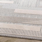 Well Woven Harlow Collection Briar Beige - Modern Tribal Minimalist Geometric 5x7 Area Rug - Ideal for Living Room, Dining Room & Bedroom - Durable, Stain Resistant & Easy to Clean