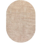 Eyely UES100G-5OV Supersoft Haze Solid Low-Pile Indoor Area Rug, Coastal, Bohemian, Minimalist, Classic, Casual for Bedroom,Kitchen,Living Room,Non Shedding,Easy-Washing, Beige, 5 X 8 Oval