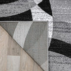 Rugshop Gray Modern Geometric Area Rug, Abstract Circles, High-Traffic, Non-Shedding, for Bedroom, Home Office and Small Living Room, 3'3" x 5'
