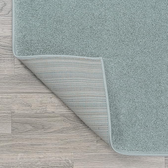 JONATHAN Y Haze Solid Low-Pile Aqua Blue 8' Round Indoor Area Rug, Coastal,Bohemian,Minimalist,Classic, Easy-Cleaning for Living Room,Bedroom,Kitchen,Pet Friendly,Non-Shedding (SEU100S-8R)