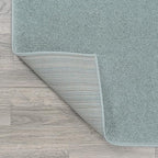 Eyely UES100S-7SQ Supersoft Haze Solid Low-Pile Indoor Area Rug, Coastal, Bohemian, Minimalist, Classic, Casual for Bedroom,Kitchen,Living Room,Non Shedding,Easy-Washing, Blue, 7' Square