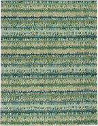 Dash & Albert Paint Chip Stone Hand Micro Hooked Wool Rug, 8.5 X 11.5 Feet, Multicolored/Green Geometric Pattern