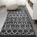 JONATHAN Y Boho Vintage Diamond Black/Ivory Runner Rug 2X8 ft, Moroccan Hype for Living Room, Bedroom, Kitchen, Office, Easy-Cleaning, High Traffic, Pet-Friendly, Non-Shedding (MOH101D-28)
