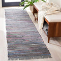 SAFAVIEH Rag Rug Collection Runner Rug - 2'3" x 6', Aqua & Multi, Handmade Boho Stripe Cotton, Ideal for High Traffic Areas in Living Room, Bedroom (RAR121K)