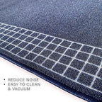 Custom Made Runner Rug for Kitchen Foyer Hallway Entry Choose Your Length 31 Inch Wide Geometric CheckeBlue Design Blue Color (10 feet x 31 Inch)