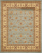 Unique Loom Voyage Collection Traditional Oriental Classic Intricate Design Area Rug (8' 0 x 10' 0 Rectangular, Light Blue/Gold)