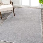 Eyely UES100K-15 Supersoft Haze Solid Low-Pile Indoor Area Rug, Coastal, Bohemian, Minimalist, Classic, Casual for Bedroom,Kitchen,Living Room,Non Shedding,Easy-Washing, Gray, 12 X 15